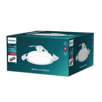 Philips - LED Plafondlamp met een ventilator BLISS LED/35W/230V 5500/4000/2700K wit + afstandsbediening