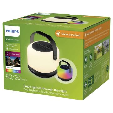 Philips - LED RGBW Dimbaar zonne- portable lamp ALULA LED/1,2W/5V IP44