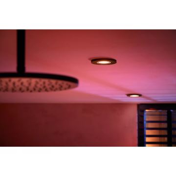 Philips - LED RGBW Dimbare en hangende badkamer verlichting Hue XAMENTO 1xGU10/4,2W/230V 2000-6500K IP44