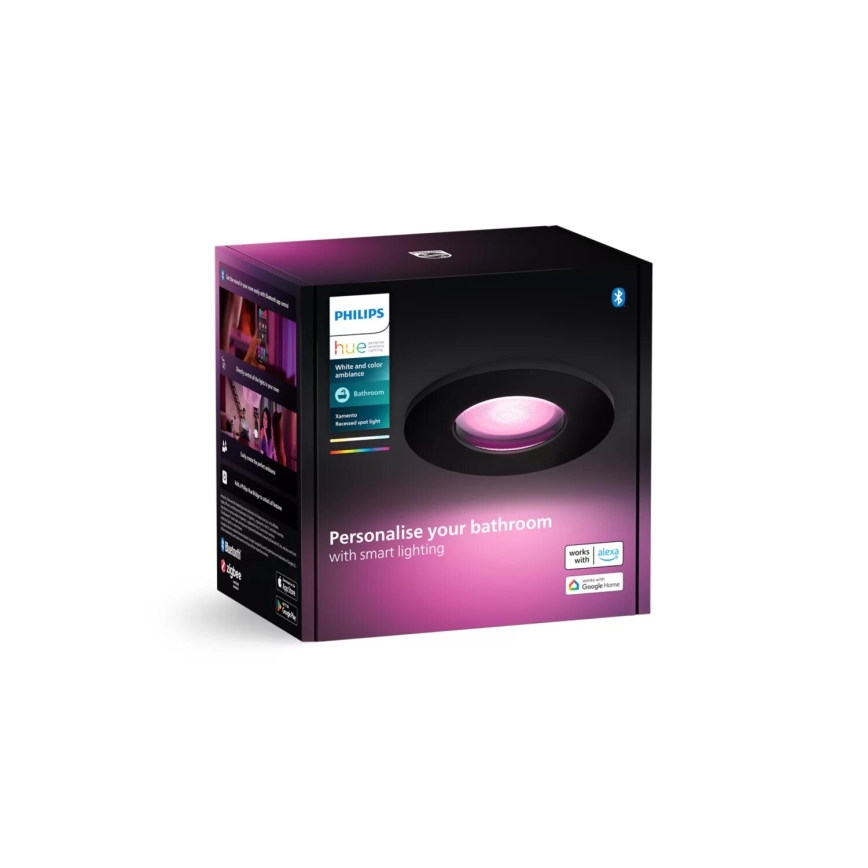 Philips - LED RGBW Dimbare en hangende badkamer verlichting Hue XAMENTO 1xGU10/4,2W/230V 2000-6500K IP44