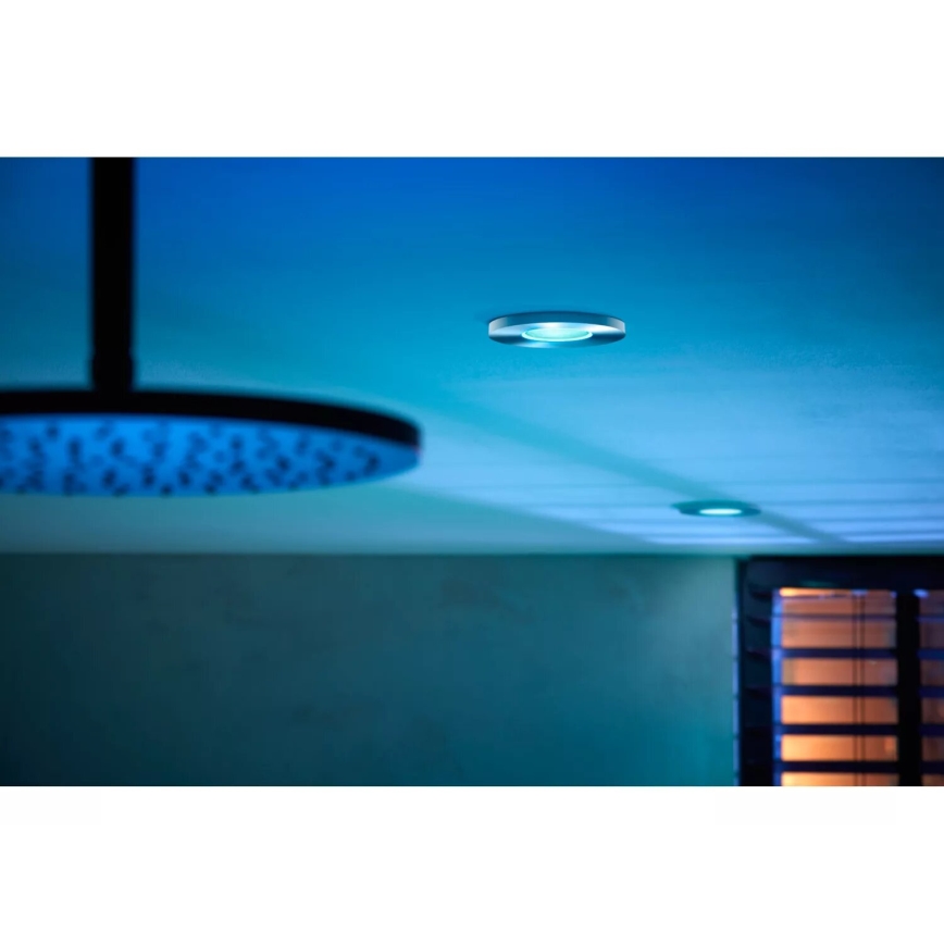 Philips - LED RGBW Dimbare en hangende badkamer verlichting Hue XAMENTO 1xGU10/4,2W/230V 2000-6500K IP44