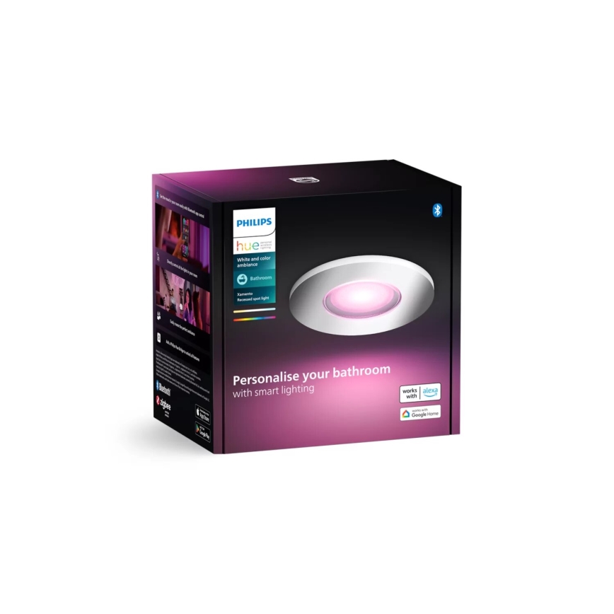 Philips - LED RGBW Dimbare en hangende badkamer verlichting Hue XAMENTO 1xGU10/4,2W/230V 2000-6500K IP44