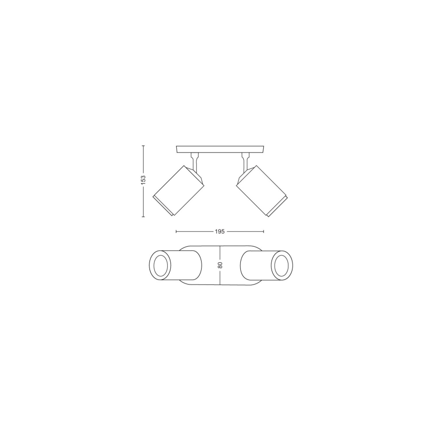 Philips - LED RGBW Dimbare spot Hue FUGATO 2xGU10/4,2W/230V 2000-6500K wit