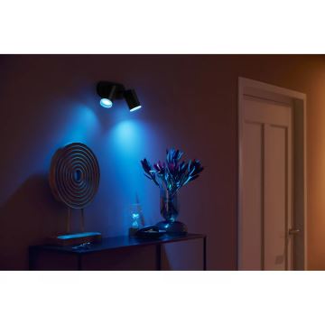 Philips - LED RGBW Dimbare spot Hue FUGATO 2xGU10/4,2W/230V 2000-6500K zwart