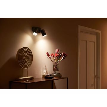 Philips - LED RGBW Dimbare spot Hue FUGATO 2xGU10/4,2W/230V 2000-6500K zwart