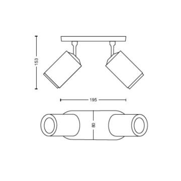 Philips - LED RGBW Dimbare spot Hue FUGATO 2xGU10/4,2W/230V 2000-6500K zwart