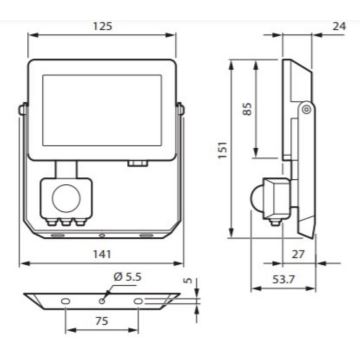 Philips - LED Schijnwerper met sensor DECOFLOOD LED/20W/230V IP65