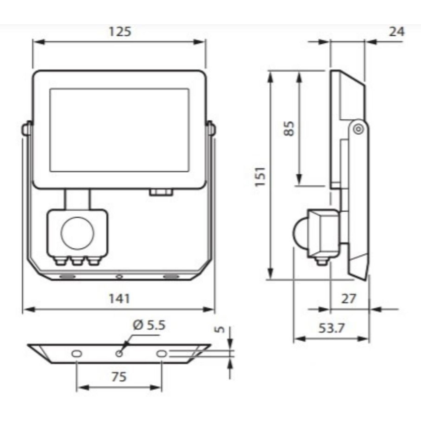 Philips - LED Schijnwerper met sensor DECOFLOOD LED/20W/230V IP65