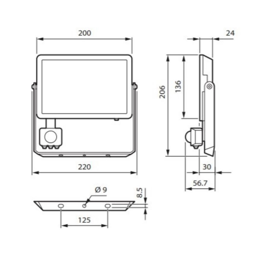 Philips - LED Schijnwerper met sensor DECOFLOOD LED/50W/230V IP65