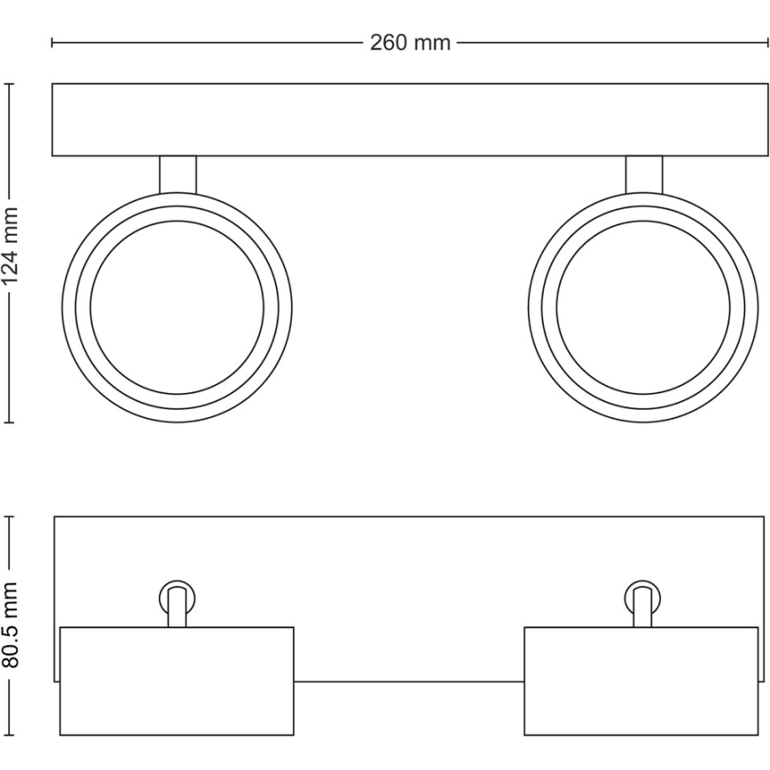 Philips - LED spot 2xLED/5,5W/230V zwart