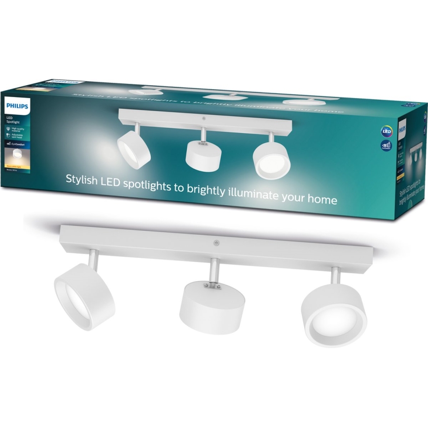 Philips - LED spot 3xLED/5,5W/230V wit