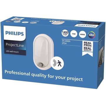 Philips - LED Wandlamp met sensor PROJECTLINE LED/15W/230V IP54