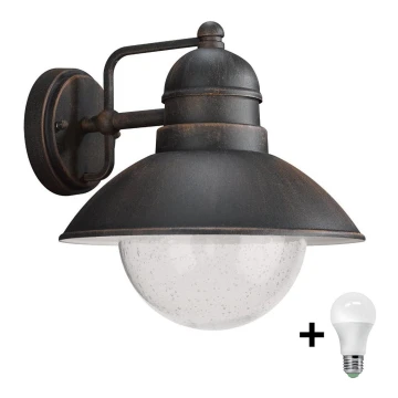 Philips - LED Wandlamp voor buiten met Lamp met schemersensor DAMASCUS 1xE27/9W/230V IP44