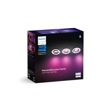 Philips - LOT 3x Spot encastrable LED RGBW à intensité variable Hue CENTURA 1xGU10/4,2W/230V 2000-6500K