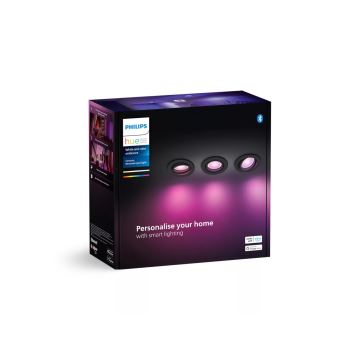 Philips - LOT 3x Spot encastrable LED RGBW à intensité variable Hue CENTURA 1xGU10/4,2W/230V 2000-6500K