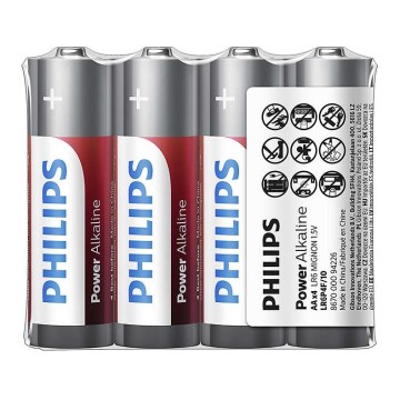 Philips LR6P4F/10 - 4 pc Pile alcaline AA POWER ALKALINE 1,5V 2600mAh