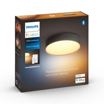 Philips - Plafonnier à intensité variable LED Hue LED/9,6W/230V 2200-6500K d. 261 mm noir + télécommande