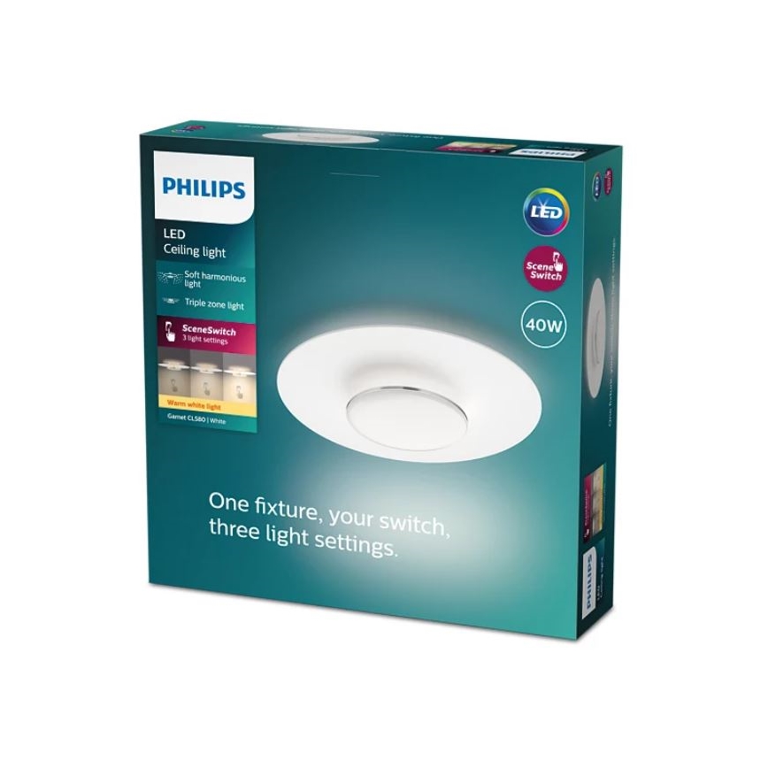 Philips- Plafonnier à intensité variable LED SCENE SWITCH LED/40W/230V 2700K argent