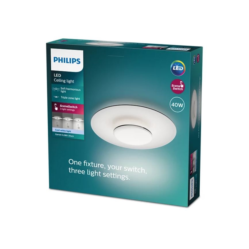 Philips- Plafonnier à intensité variable LED SCENE SWITCH LED/40W/230V 4000K noir