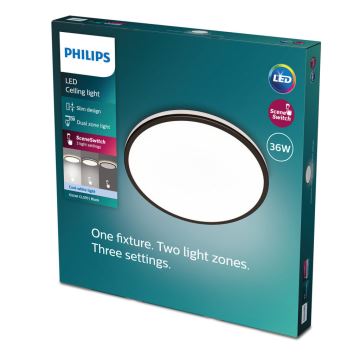 Philips - Plafonnier à intensité variable SCENE SWITCH LED/36W/230V d. 50 cm 4000K noir