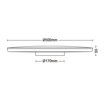 Philips - Plafonnier à intensité variable SCENE SWITCH LED/36W/230V d. 50 cm 4000K noir