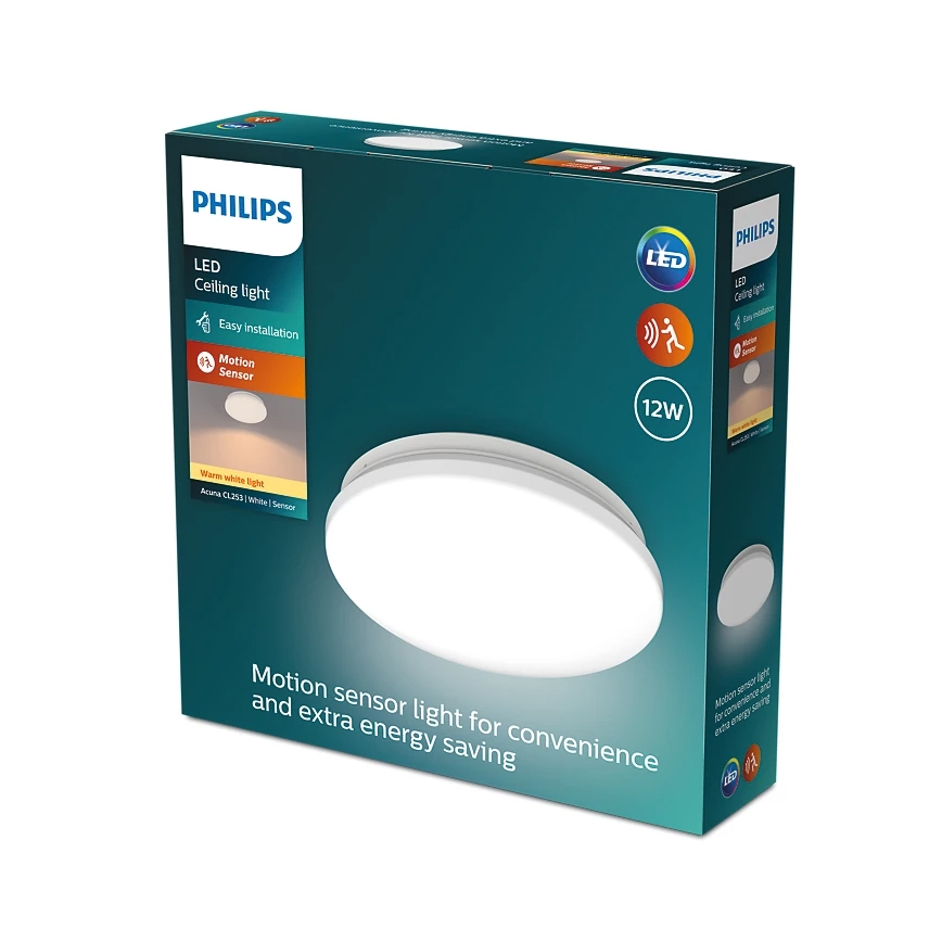 Philips - Plafonnier avec détecteur ACUNA LED/12W/230V 2700K