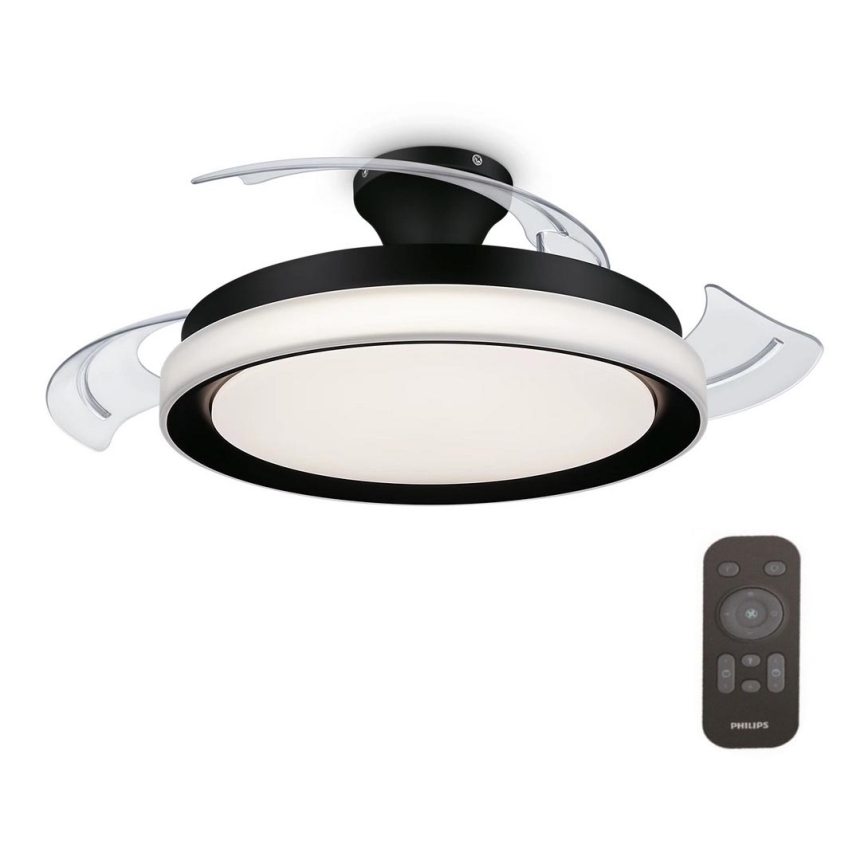 Philips-Plafonnier avec ventilateur BLISS LED/35W/230V 5500/4000/2700K noir + télécommande