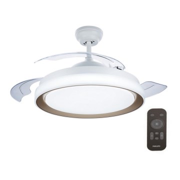 Philips-Plafonnier avec ventilateur LED/35W/230V 5500/4000/2700K + télécommande doré