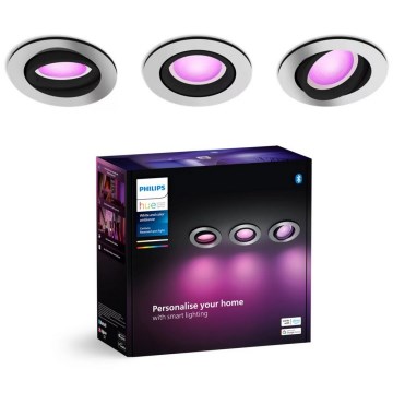 Philips - SET 3xLED RGBW Dimbare hangende plafondverlichting Hue CENTURA 1xGU10/4,2W/230V 2000-6500K