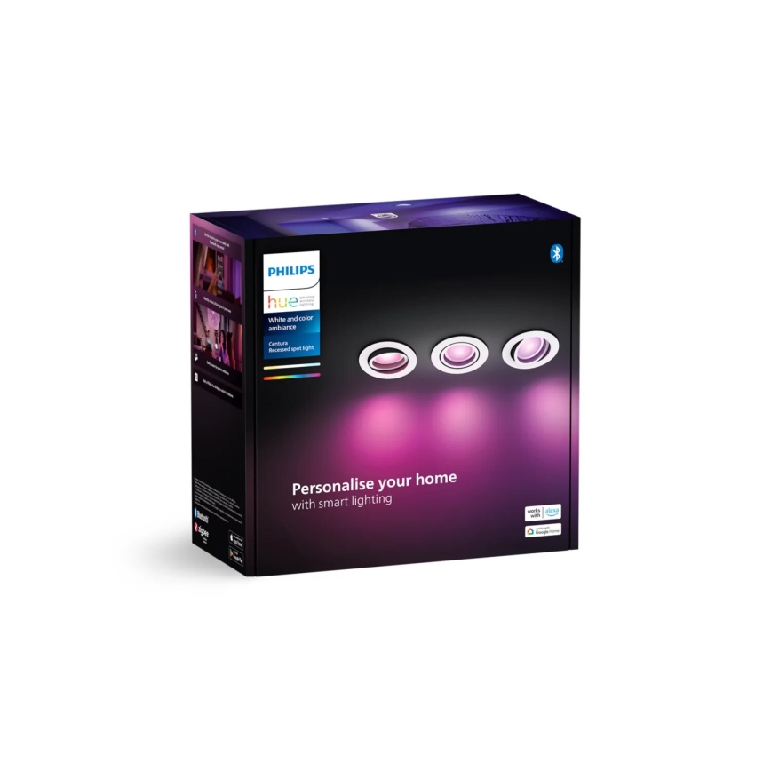 Philips - SET 3xLED RGBW Dimbare hangende plafondverlichting Hue CENTURA 1xGU10/4,2W/230V 2000-6500K