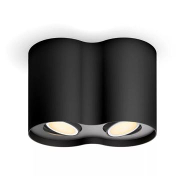 Philips - Spot à intensité variable LED Hue PILLAR 2xGU10/4,2W/230V 2200-6500K + télécommande noir