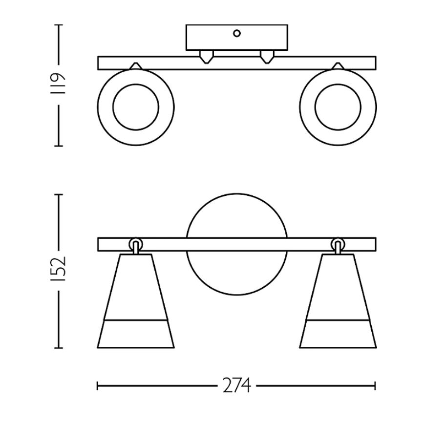 Philips - Spot CLEFT 2xGU10/5W/230V