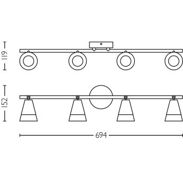 Philips - Spot CLEFT 4xGU10/5W/230V