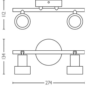 Philips - Spot CONDUIT 2xGU10/5W/230V noir/laiton