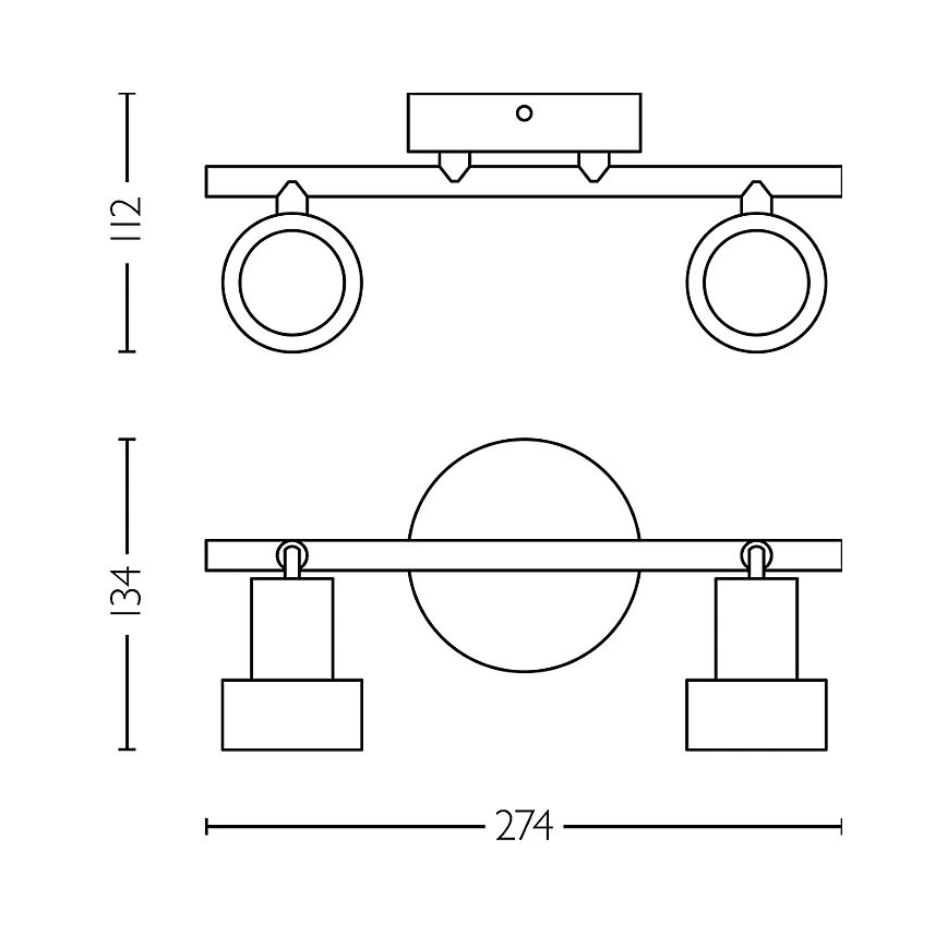 Philips - Spot CONDUIT 2xGU10/5W/230V noir/laiton