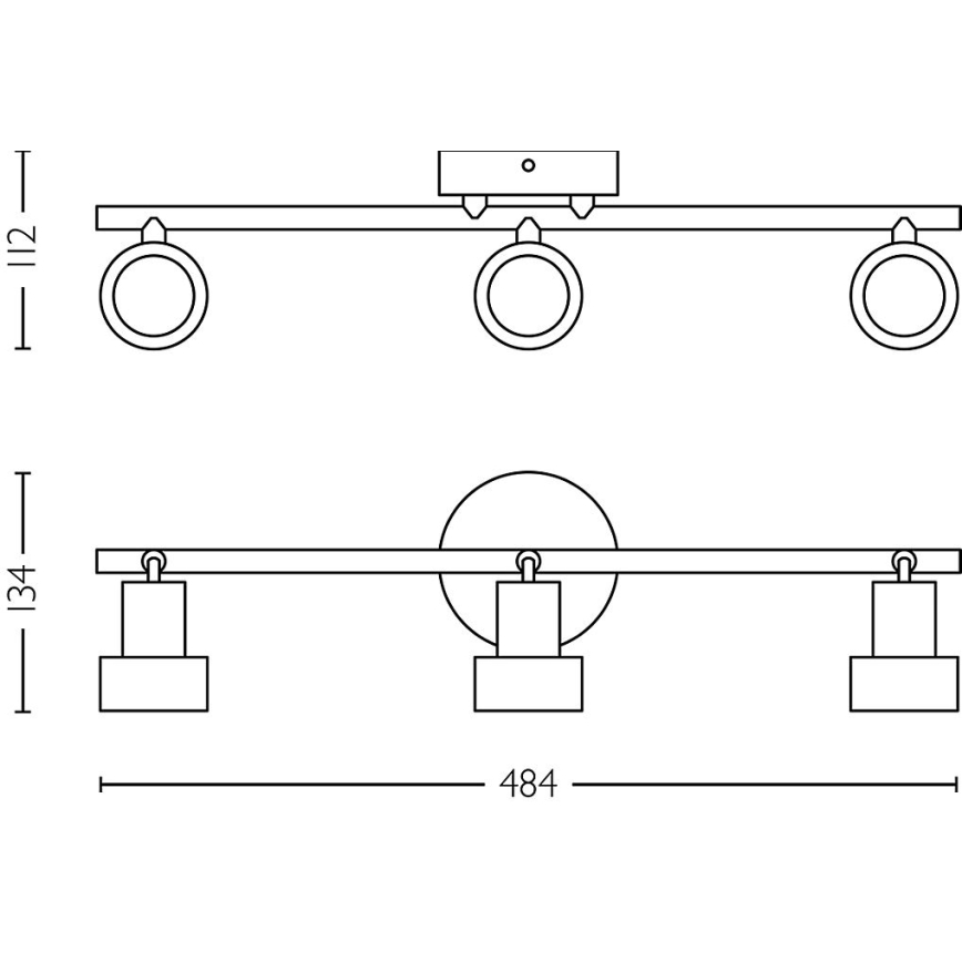 Philips - Spot CONDUIT 3xGU10/5W/230V noir/laiton