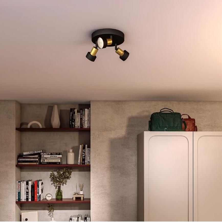 Philips - Spot CONDUIT 3xGU10/5W/230V noir/laiton