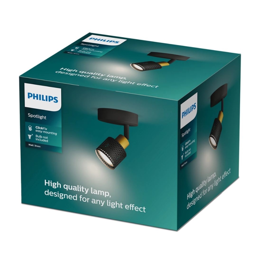 Philips - Spot NIALL 1xGU10/5W/230V noir/laiton