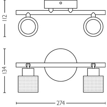 Philips - Spot NIALL 2xGU10/5W/230V zwart/messing