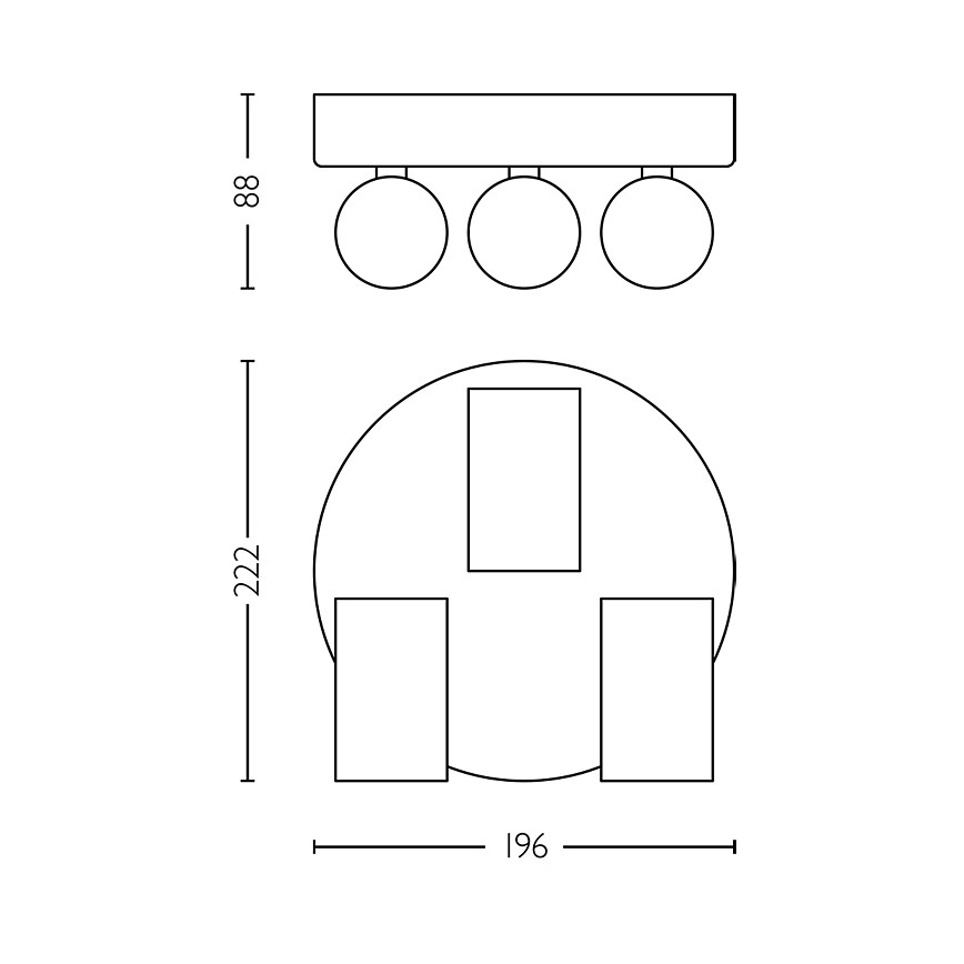 Philips - Spot salle de bain IDRIS 3xGU10/5W/230V IP44 noir