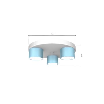 Plafond Lamp DIXIE 3xGX53/11W/230V blauw