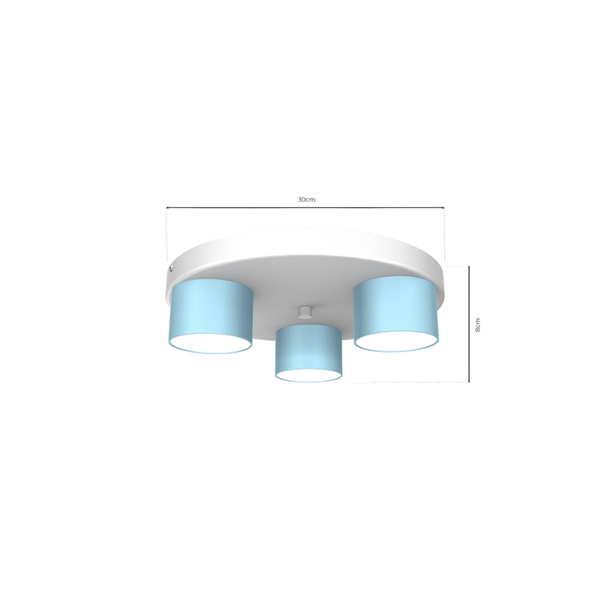 Plafond Lamp DIXIE 3xGX53/11W/230V blauw