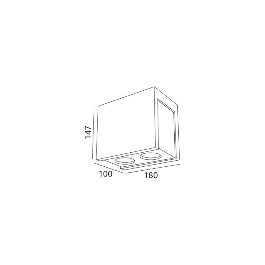 Plafond-Spot PURO MASSO C 2xGU10/25W/230V