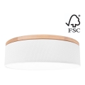 Plafondlamp BENITA 4xE27/25W/230V diameter 58 cm wit/eiken – FSC gecertificeerd