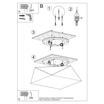 Plafondlamp HEXA 2xE27/60W/230V wit