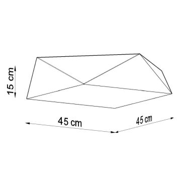 Plafondlamp HEXA 3xE27/60W/230V zwart