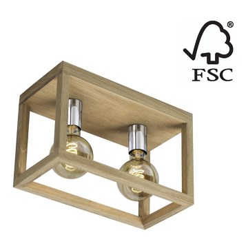 Plafondlamp KAGO 2xE27/60W/230V mat eiken - FSC-gecertificeerd