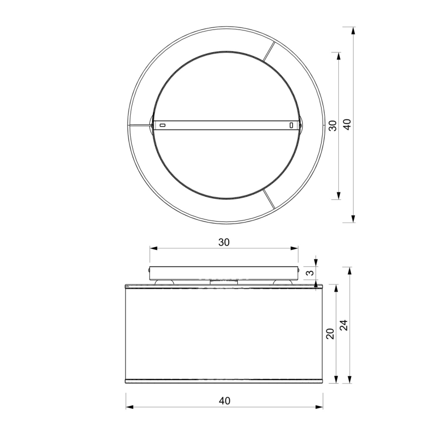 Plafondlamp LOFT SHADE 3xE27/60W/230V zwart