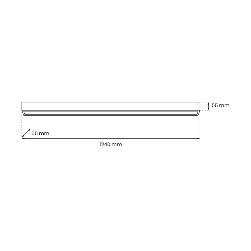 Plafondlamp LUNGO T8 1xG13/18W/230V zwart