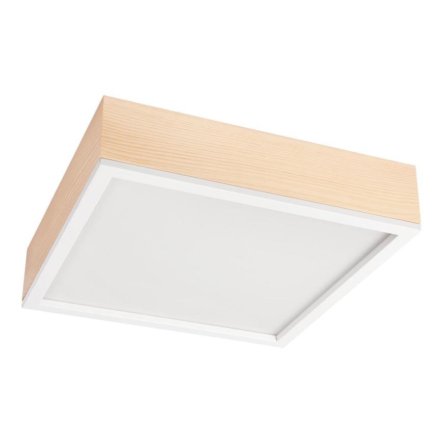 Plafondlamp NATURAL SQUARE 4xE27/15W/230V 39x39 cm Dennenboom/wit